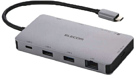 ELECOM エレコム Type-Cドッキングステーション/USB PD対応/USB-A×2/USB-C×2/HDMI/SD+microSD/LAN/シルバー DST-090BP1SV|ムラウチ