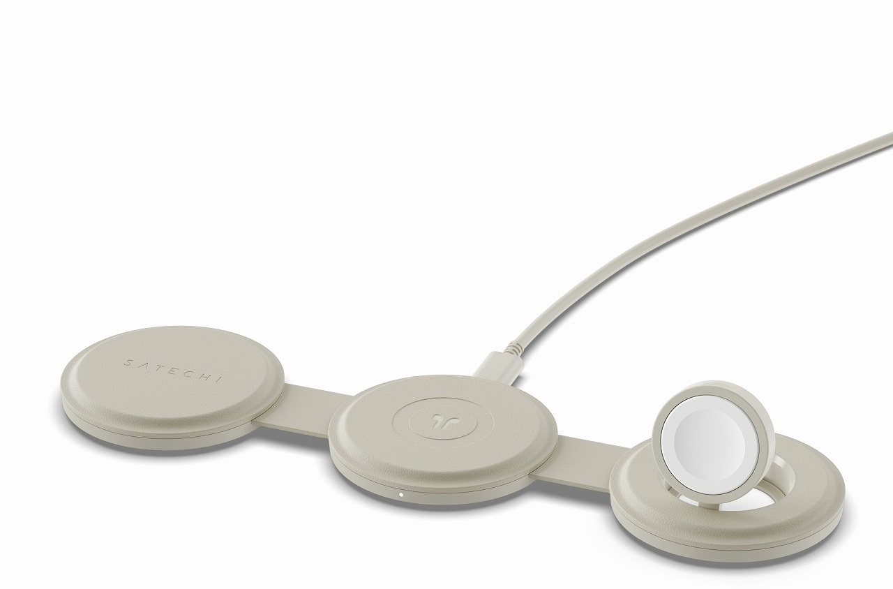 Satechi サテチ OntheGo 3-in-1 ワイヤレスチャージャー サンド PST-QTG31W