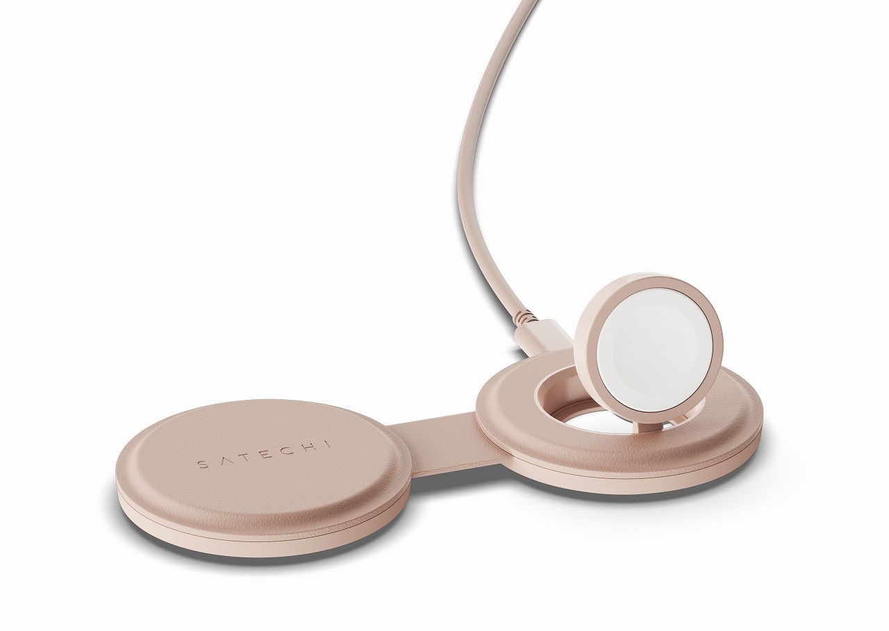 Satechi サテチ OntheGo 2-in-1 ワイヤレスチャージャー デザートローズ PST-QTG21R