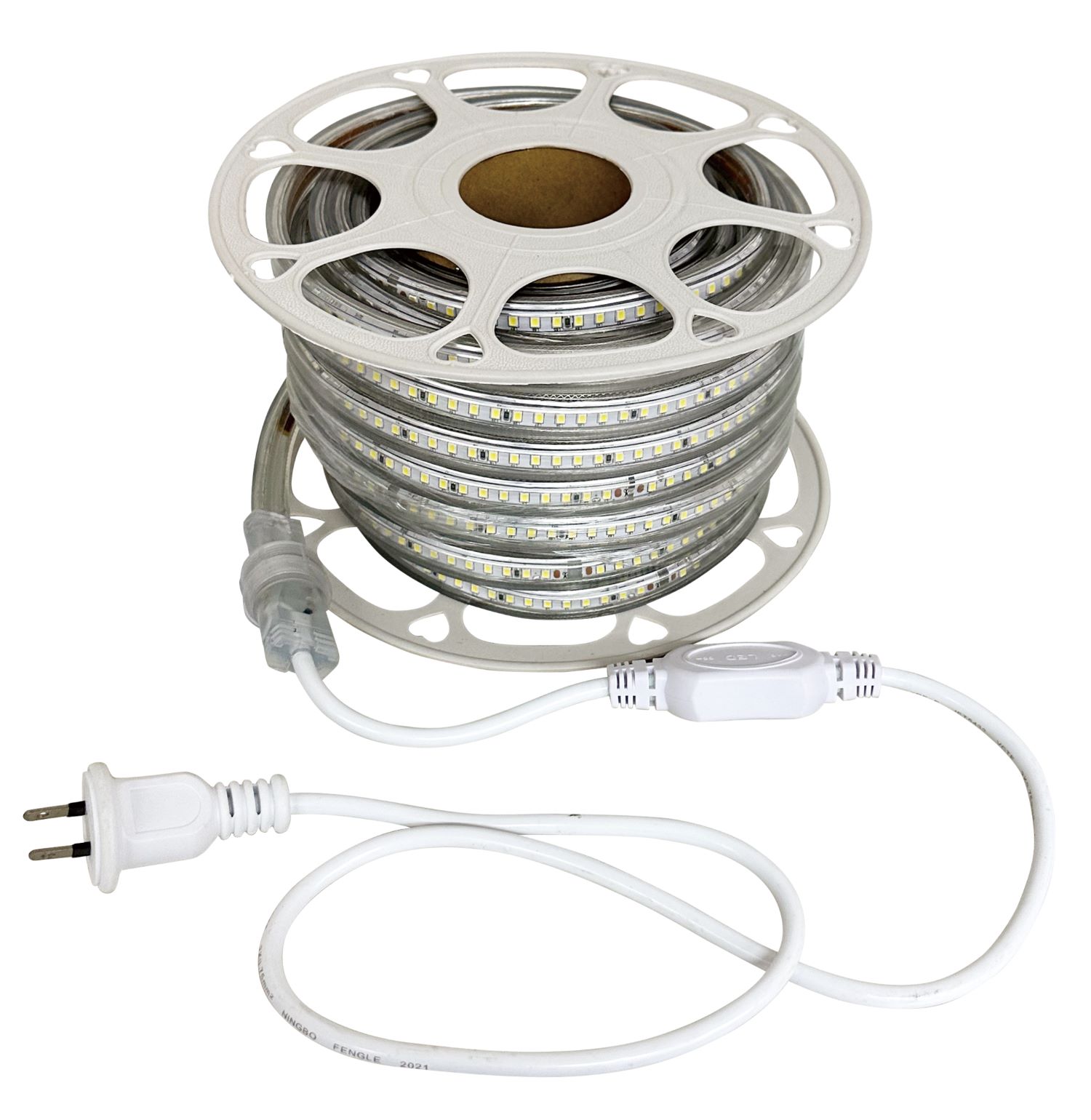 Fujikura 富士倉 LED ロープライト 片面発光 10m 電源付 昼光色 6000K FRL-W10M