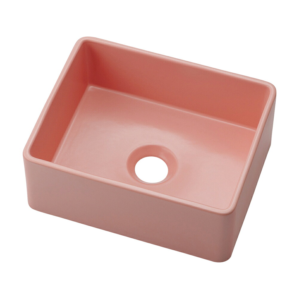 KAKUDAI カクダイ 角型手洗器 フロストピーチ 493-245-P