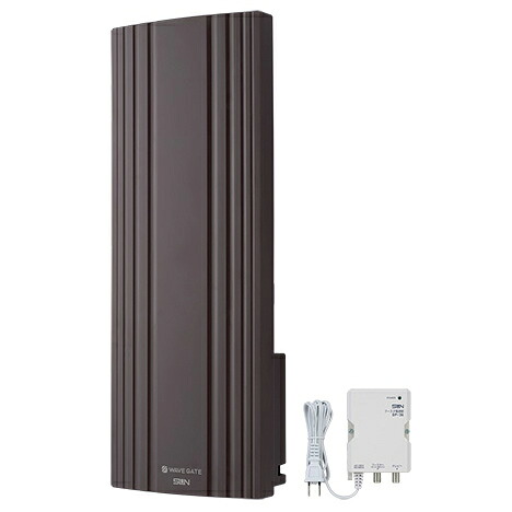 サン電子 WG20B-C-EC 地デジ用UHF平面アンテナ ブースタ内蔵型 20素子 水平偏波用 ブラウン|ムラウチ