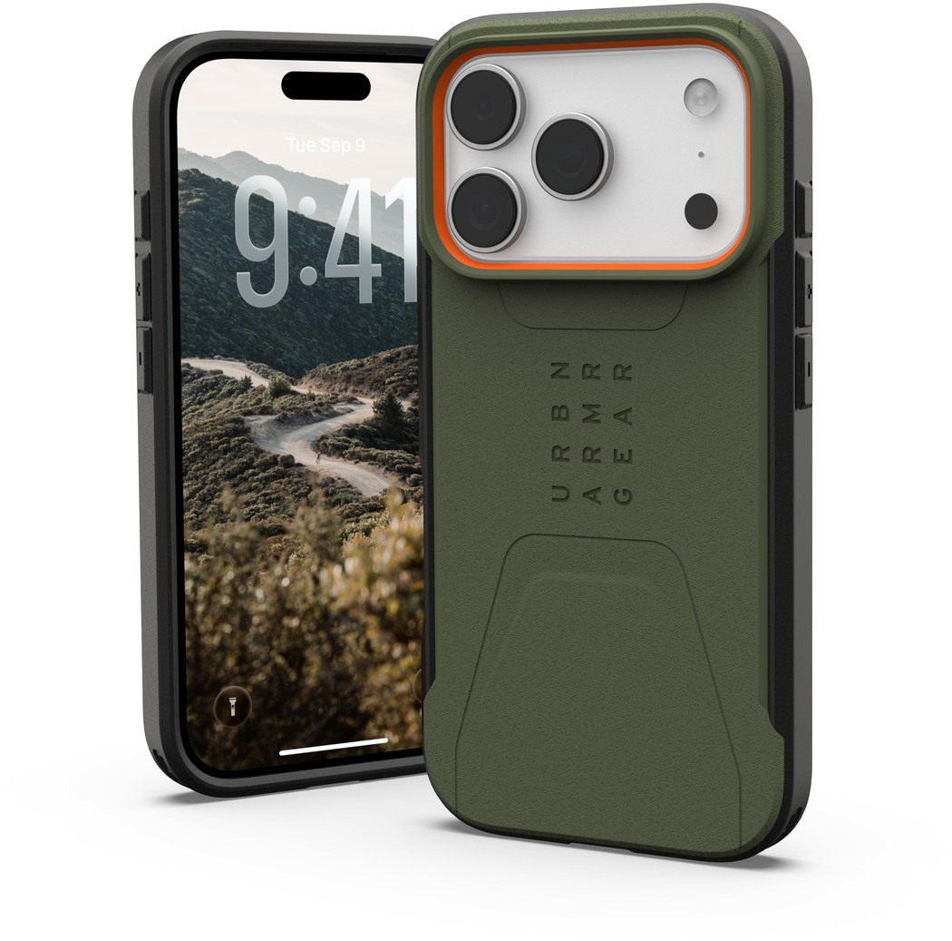 Urban Armor Gear UAG iPhone 17 Pro相応う耐衝撃容れもの CIVILIAN MAGSAFE オリーブ/オレンジ色 UAG-IPH25MA-CMS-O/O