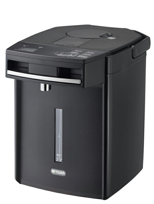 お好みの湯温98 90 80 70に設定 TIGER タイガー魔法瓶 PIM-H220-KE アーバンブラック 蒸気レス VE電気まほうびん とく子さん 2.2L 機能性とデザイン性を併せ持ったスタイリッシュな電気ポット｜ムラウチ