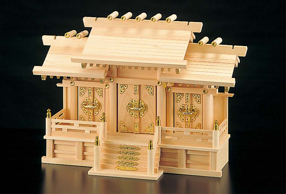 MIYABI 雅漆工芸 ひのき 神棚 三社 【代引不可】【沖縄県・離島には配送できません】