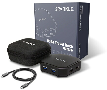 アユート SPARKLE USB4 TRAVEL DOCK/USB4.0((Type-C)最大85W高速給電)x1/最大40Gbps のデータ転送速度 TD-8140