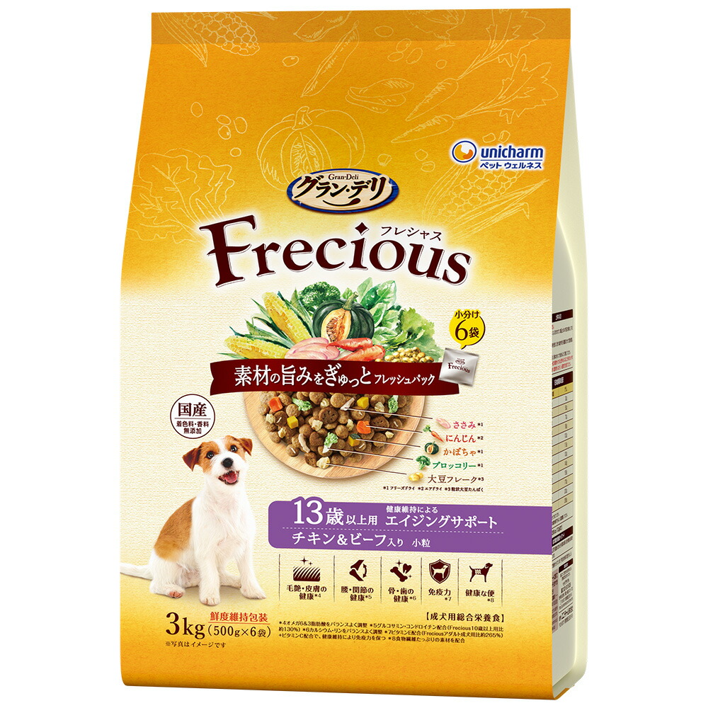 unicharm ユニ・チャーム グラン・デリ Frecious 13歳以上用 チキン＆ビーフ入り 3kg