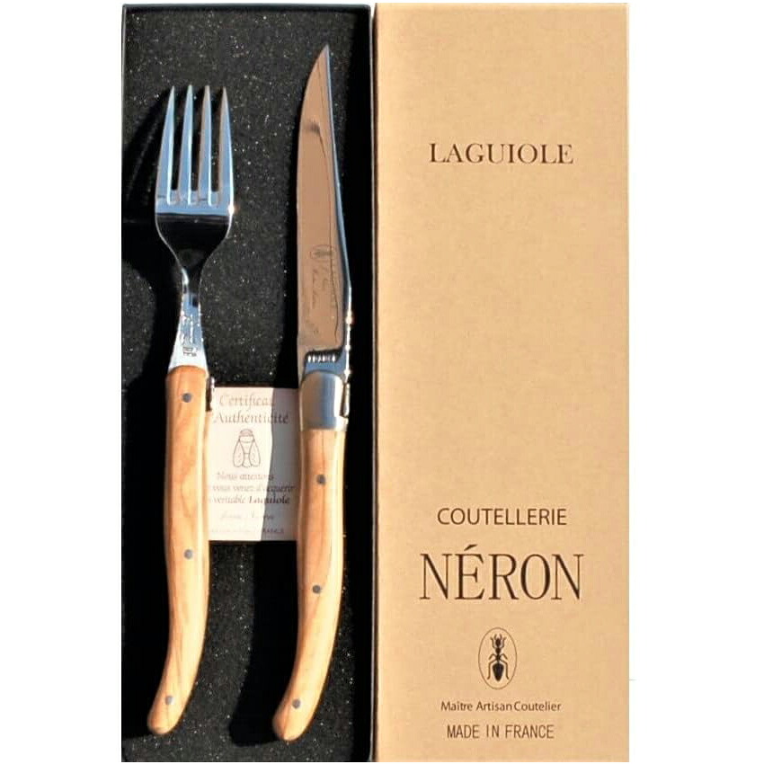 LAGUIOLE ライヨール ライヨール オリーブハンドル 2.5彫刻入 ナイフ フォーク 28,451円