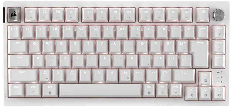 CORSAIR コルセア K65 PLUS WIRELESS Apple 75% RGBメカニカルゲーミングキーボード 日本語 フロストホワイト CHR-91D451E-JP｜ムラウチ 20,851円