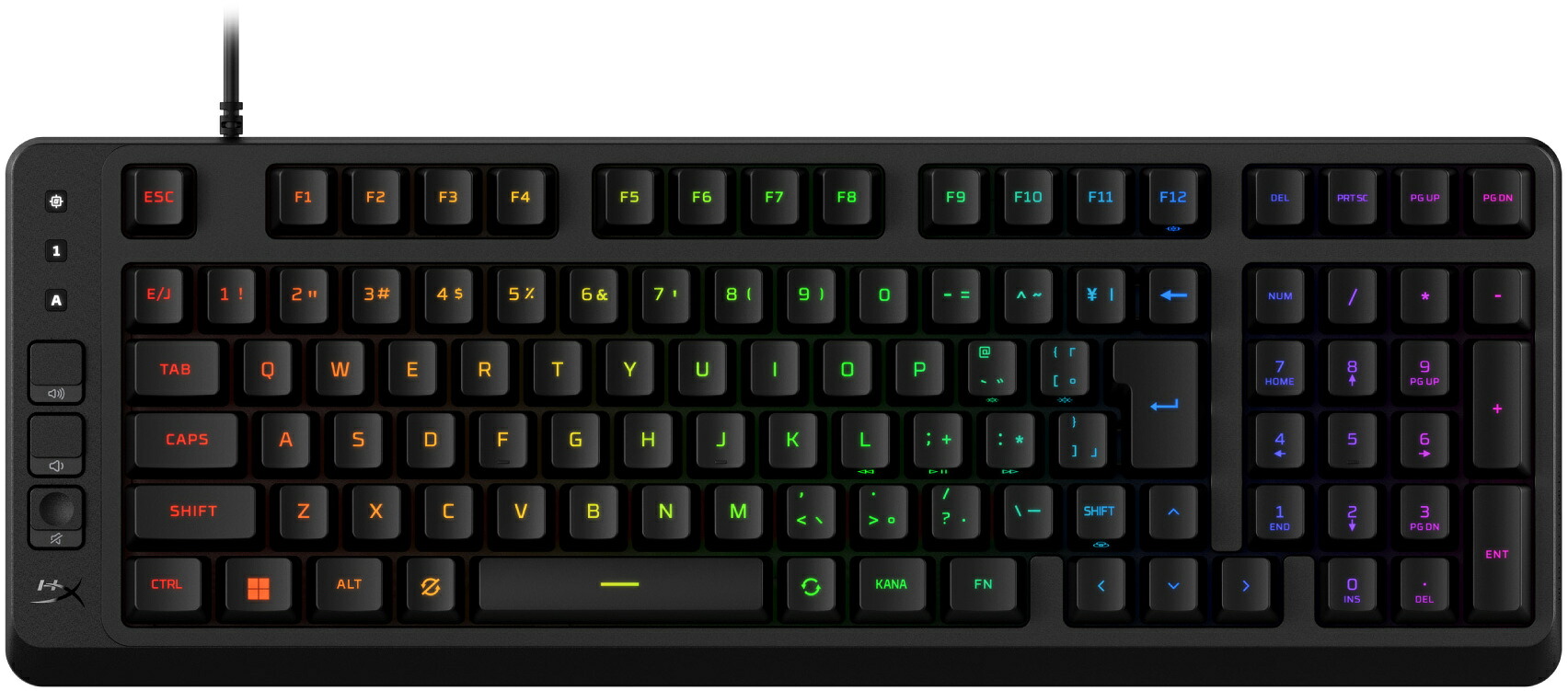 HyperX ハイパーエックス Eve 1800 ゲーミングキーボード メンブレン USB-A 日本語 1800レイアウト RGBうしろ側点火装置 HXR-B7JE0AA#ABJ