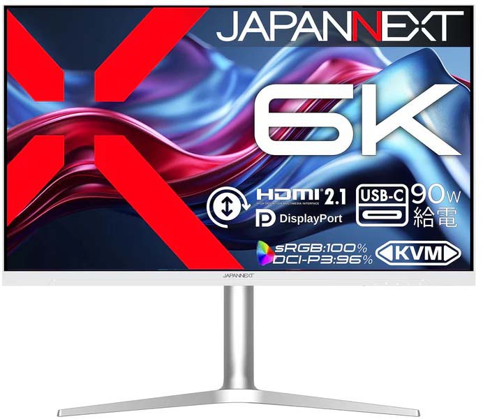 JAPANNEXT ジャパンネクスト 6K対応 31.5型液晶ディスプレイ/HDMI×2、DP×1、USB-C×1/ホワイト/スピーカー/2年保証 JN-X6K