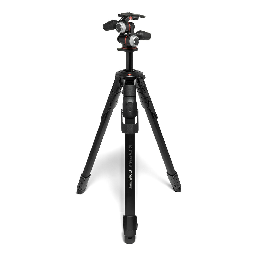 Manfrotto マンフロット ONE Photo アルミニウム三脚＋3ウェイ雲台キット MKONEPA-3W ブラック 【マンフロット三脚システム Manfrotto ONE Photoシリーズ】