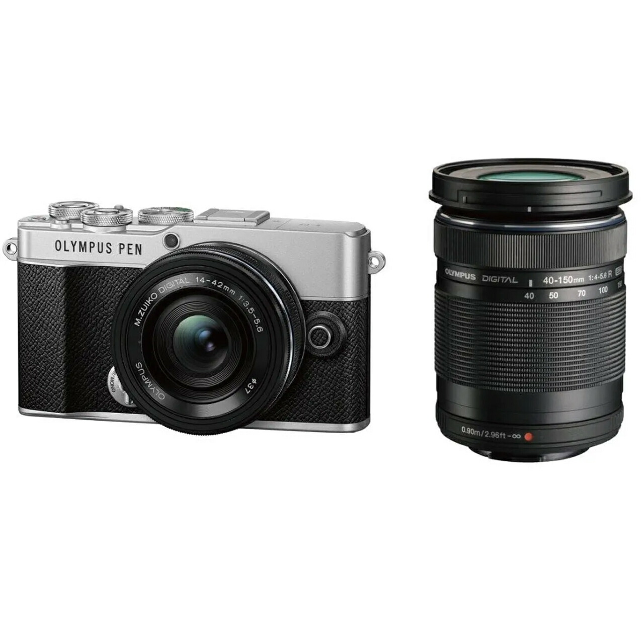OLYMPUS オリンパス PEN E-P7 EZダブルズームキット しろがね色 鏡鑑受け答え一眼写真機 隙間映画化に至適 EP7EZWZKIT