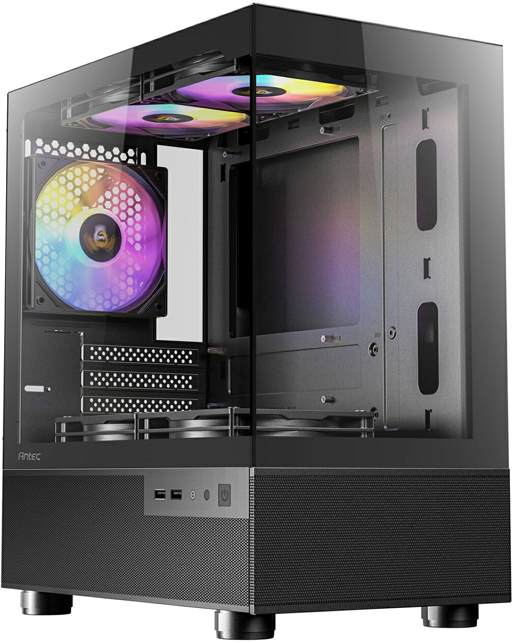 Antec アンテック Micro-ATX相応うミニ円柱パソコン入れもの RGB気違い5個標準尺度積み上げる 黒いこと CX200M RGB Elite