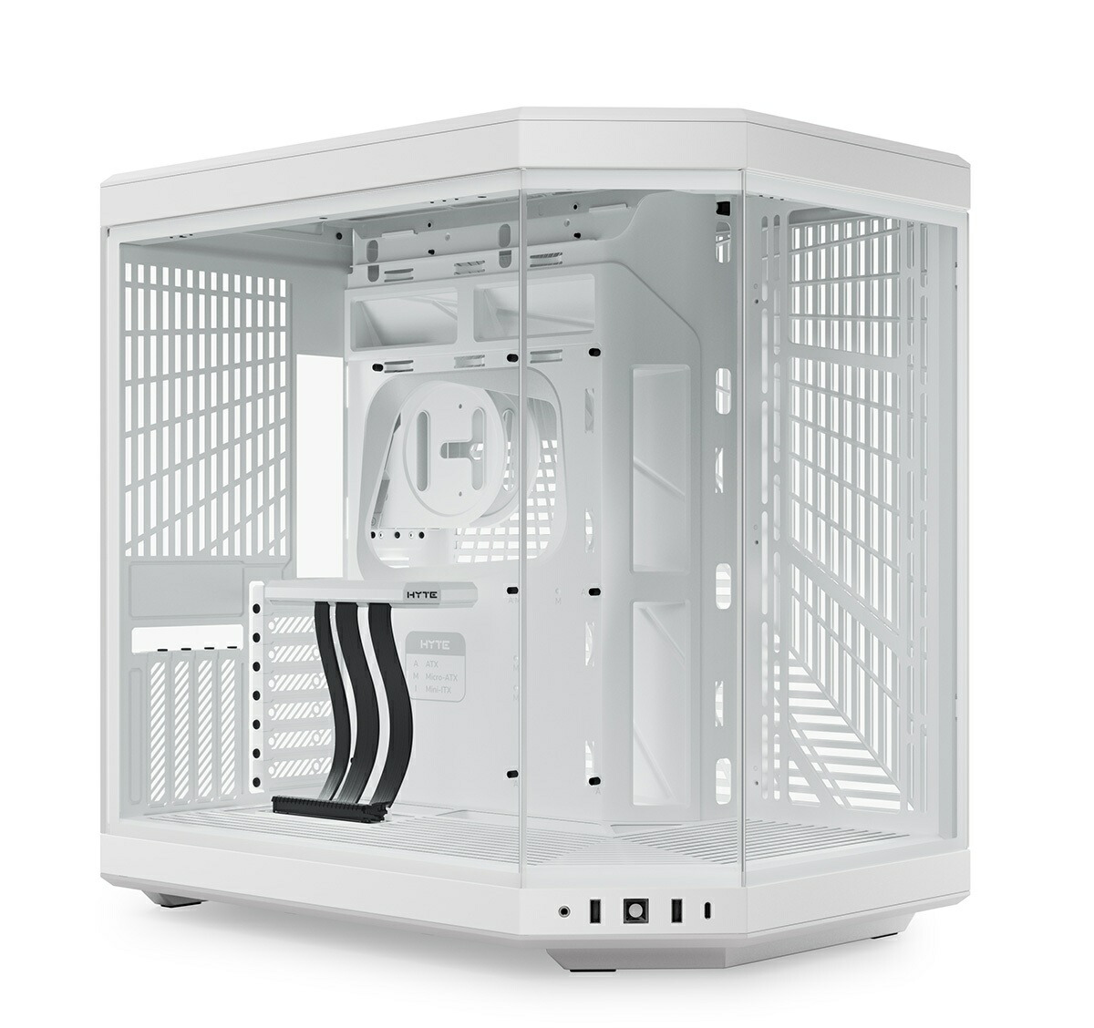 HYTE ピラー受け答え式見晴らし硝子積み上げるパソコン入れもの スノーホワイト Y70 Snow White