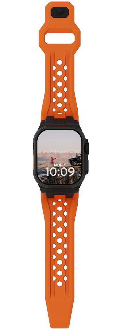 URBAN ARMOR GEAR UAG Apple Watch 49/46/45/44mm用 MONARCH ストラップ オレンジ/ブラックチタン UAG-AWLP-OR/BT|ムラウチ