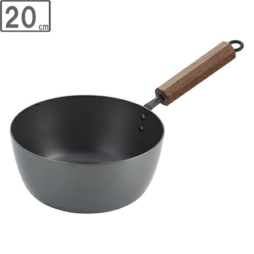 田辺金具 わたしのこだわり 窒化鉄 片手なべ 輪っか付 20糎 カレーや吸いものに じっくり煮込める TK-5922