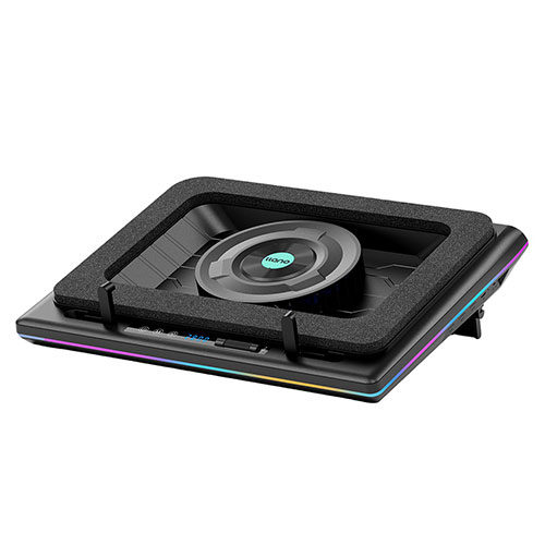 llano ノートパソコン 冷却パッド RGBライトモード 15-19インチ対応【ブラック】 V12RGB-BK|ムラウチ