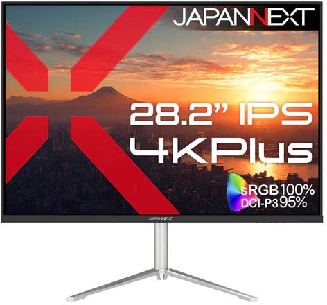 JAPANNEXT ジャパンネクスト 4K Plus相応う 28.2型液晶見せびらかす/HDMI×2、DP×2/黒いこと/金棒引き/2年引きうける JN-282Ei4KP