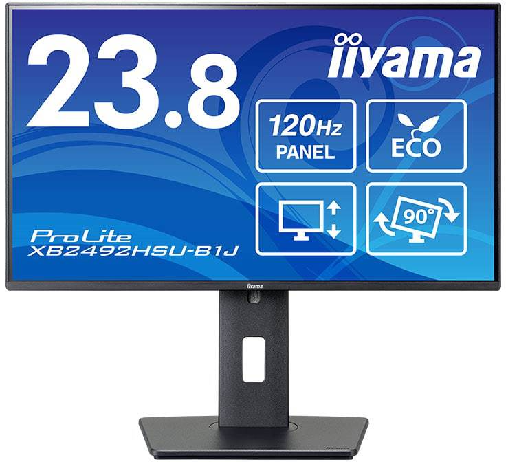 iiyama 飯山 フルHD対応 23.8型液晶ディスプレイ/HDMI、DP/スピーカー/IPS/昇降/回転/角度調整/3年保証 XB2492HSU-B1J｜ムラウチ