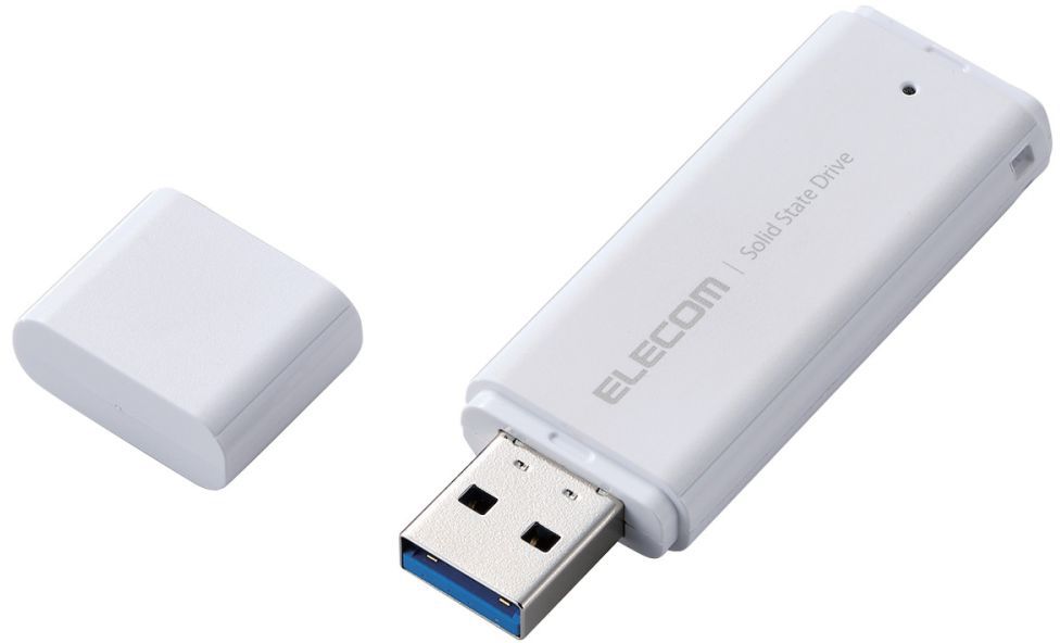 ELECOM エレコム カメラ専用/外付けSSD/ポータブル/USB 5Gbps/USB3.2(Gen1)/小型/キャップ式/500GB/ホワイト｜ムラウチ