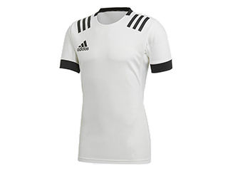 アディダス adidas ラグビー 3ストライプジャージー J2XOサイズ ホワイト ブラック FXU53-DY8505