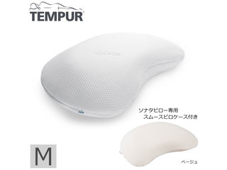 ソナタピロー Ｍ New スムースピロケース ソナタ用 ベージュ 本体+カバーセット 枕 横向き 首 肩 フィット 首肩フィット まくら マクラカバー セット ピローケース 枕カバー 三日月型 安眠 快眠 快適枕 低反発