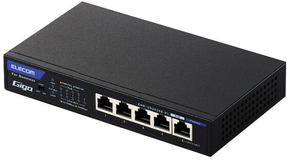 ELECOM エレコム 法人用ノン・インテリジェントスイッチングハブ/PoE/5界面/ACアダプター模範例/3年引き受ける EHB-UG2C05E-PL