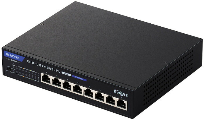 ELECOM エレコム ノン・インテリジェントスイッチングハブ/PoE/8界面/ACアダプター模範例/3年引き受ける EHB-UG2C08E-PL