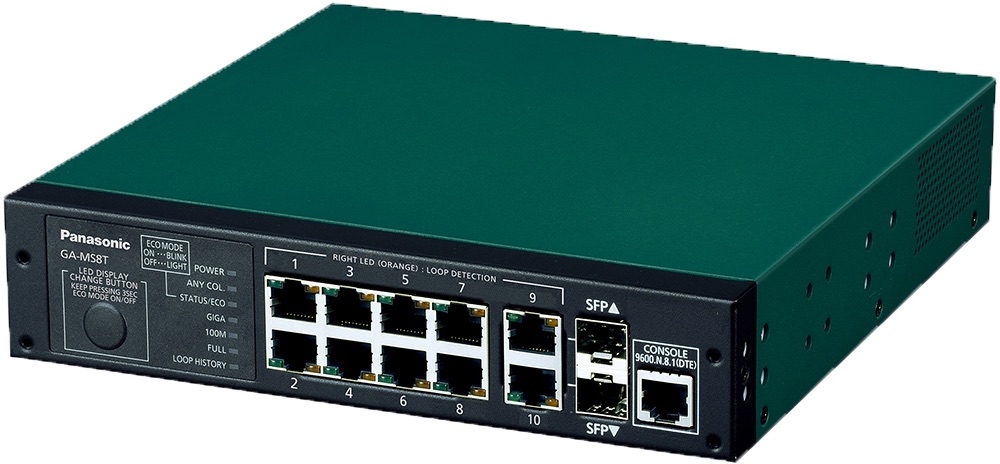 パナソニックEWネットワークス 納期4月上旬 ギガスイッチイングハブ 10ポート＋ SFP2スロット GA-MS8T PN26084