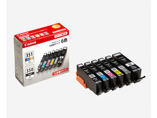 CANON キヤノン 【純然たる】インキ貯蔵タンク BCI-351XL(BK/C/M/Y/GY)+BCI-350XL マルチ容器に並べる(大静電容量) BCI-351XL+350XL/6MP