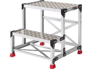 TRUSCO トラスコ中山 御役目用踏台 軽銀製・縞板印字機 天板大きさ500X400XH700 TSFC-257