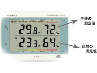 6653円 受注生産品 6653円 WEB限定 skSATO 佐藤計量器製作所 最高最低無線温湿度計 SK-300R 8420-00