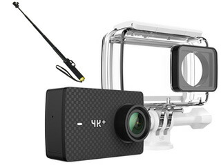 ウェアラブルカメラ アクションカム 高級ブランド ルー スローモーション 2 2インチタッチ液晶 お買い得セット Zr Zr 純正セルフィースティック 60fps対応アクションカメラ 4k イーテクノロジー Technology Yi 360 180 ローテーション 1 4インチ