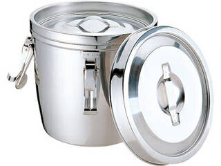 MT18-8二重汁食缶 ゼムクリップ付 両手式 6L