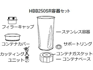 ハミルトン砂浜  ブレンダー ＨＢＢ２５０Ｓ・ＳＲ用 入れもの仕掛ける