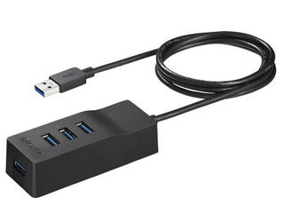 BUFFALO バッファロー USB3.0 上挿し 4ポートセルフパワーハブ マグネット付き ブラック BSH4A310U3BK