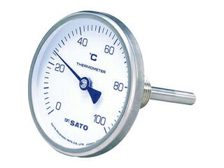 skSATO 佐藤測量器製造所 バイメタル式体温計BM-T-75S 0～100℃ 50L(2110-20) BM-T-75S-4