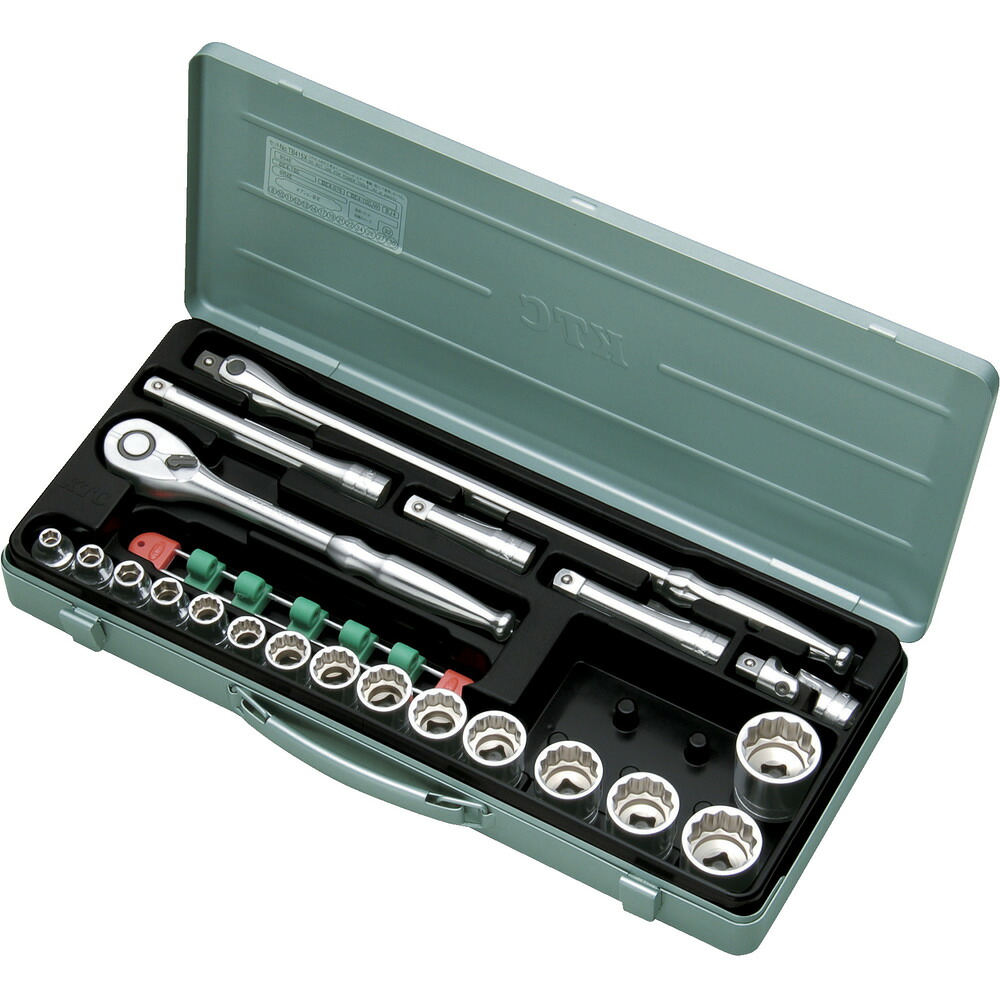 KYOTO TOOL/京都機械工具 KTC 12.7sq.ソケット鍵仕掛ける(21点) 差込角12.7粍 21点仕掛ける 6角 12角 結核症415X