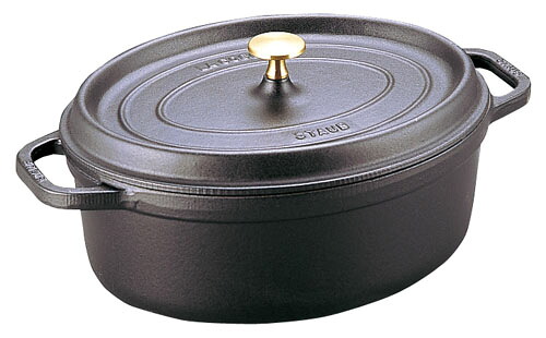 staub ストウブ ホーロー鍋　RST3509 ピコ・ココット オーバル(37cm)/ブラック　 プロユース（業務用）として販売されている国内正規販売ルートの商品です。 家庭用に付属されている生涯保証書（シリアルナンバー）は付属されておりません。予めご了承ください。