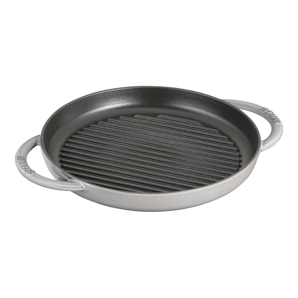 staub ストウブ ピュアグリル　ラウンド　２６cm　グレー　40509-522 プロユース（業務用）として販売されている国内正規販売ルートの商品です。 家庭用に付属されている生涯保証書（シリアルナンバー）は付属されておりません。予めご了承ください。