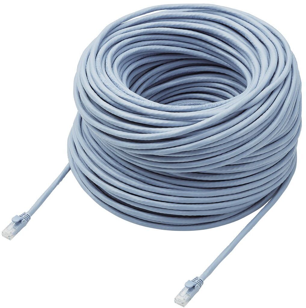 ELECOM エレコム Cat6A ローカルエリアネットワーク有線テレビ 80m 青碧  LD-GPAT/BU80/RS