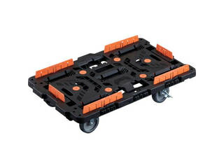 TRUSCO トラスコ中山 かかわり合い式脂製平台車 ビートル 700X450 自在5輪 内2輪ストッパー付 柵付 BT700KJ5S2-E100