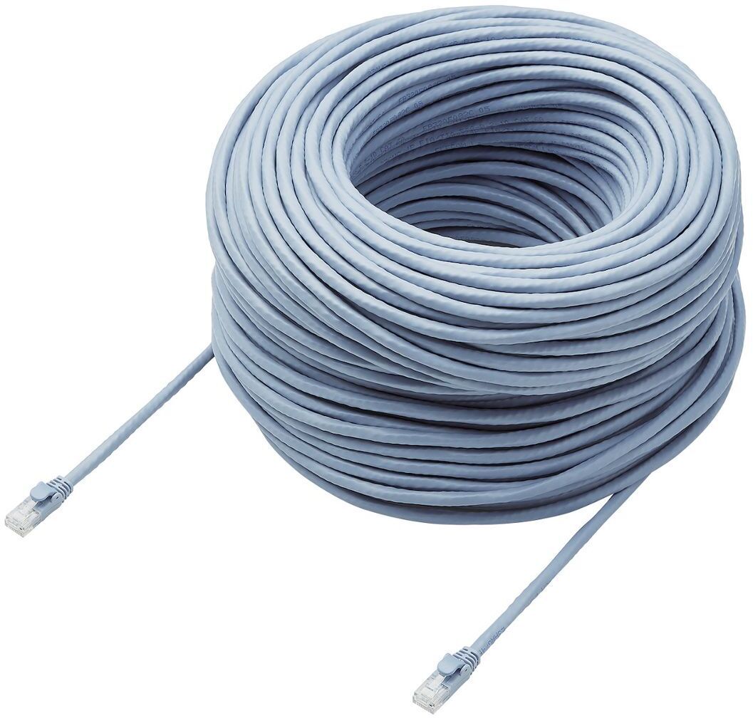ELECOM エレコム Cat6A ローカルエリアネットワーク有線テレビ 90m 青碧  LD-GPAT/BU90/RS