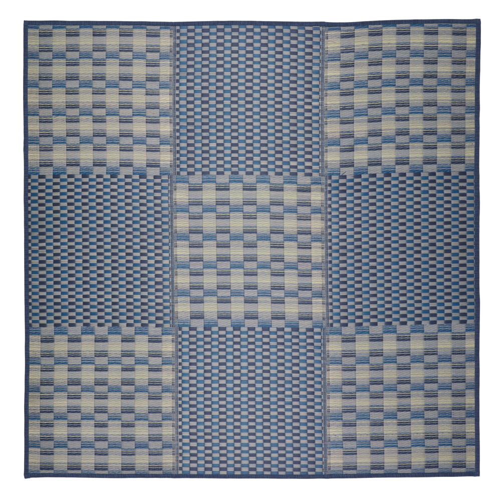 萩原 ハギハラ はっ水 ふっくらウレタン入り い草ラグ キハチ 約240×240cm ブルー 81948403 メーカー直送 同梱不可 カード決済のみ対応 沖縄・北海道・離島お届け並びに時間指定不可|エムスタ