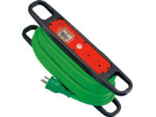 NICHIDO 日動工業 ハンドリール 100V 3芯&times;10m 緑 アース過負荷漏電しゃ断器付 HR-EK102-G｜エムスタ