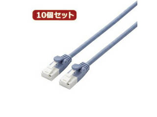 ELECOM エレコム 【10個セット】 エレコム ツメ折れ防止やわらかLANケーブルCat6A準拠 LD-GPAYT/BU20X10