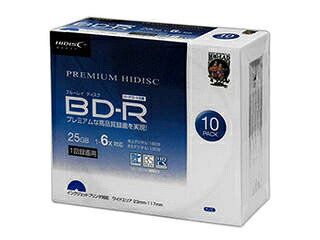 HIDISC 10個セット HIDISC BD-R 6倍速 映像用デジタル放送対応 インクジェットプリンタ対応10枚5mmスリムケース入 7,076円