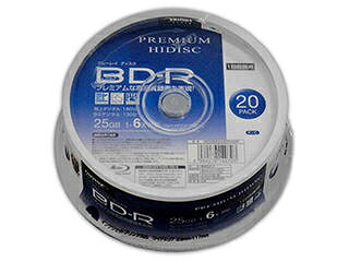 HIDISC 10個仕かける HIDISC BD-R 1回録画 6倍速 25GB 20枚 スピンドル容れもの HDVBR25RP20SPX10 録画・録音用メディア-TV・オーディオ・カメラ-ブルーレイディスクメディア