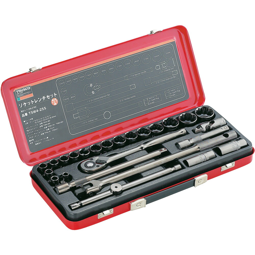 TRUSCO トラスコ中山 ソケットレンチセット 差込角12.7mm 25S TSW4-25S|エムスタ